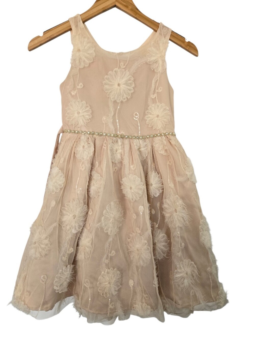 🌸 KENSIE GIRL Floral Appliqué Tulle Party Dress Size 10